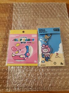 ★ BT21 COOKY ステッカー ＆ アクリルキーリング