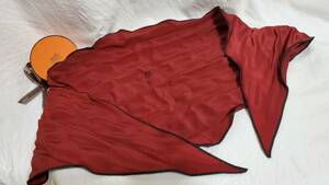 正規美 レア エルメスHERMES ロザンジュ アイコンロゴ シルク100% スカーフ 赤紫×黒 菱形 ストール 付属有 男女兼用 バッグ○マフラーにも