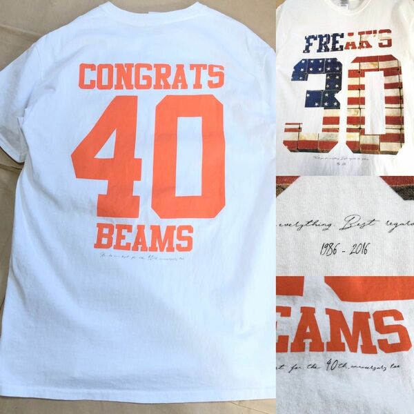 フリークスストア 30周年 BEAMS 40周年 tシャツ M 白 ビームス