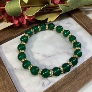  green .. Power Stone bracele natural stone breath 10mm men's * lady's ( long Dell : Gold ) better fortune .. beads breath 