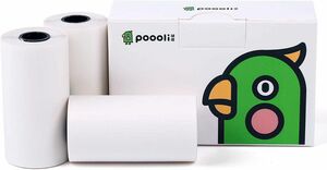 Poooliサーマルポケットプリンター用 感熱レシートロール57.5mm 3個