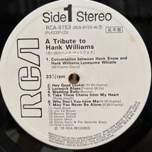 [LP] A TRIBUTE TO HANK WILLIAMS (Chet Atkins, Hank Snow他)_画像4