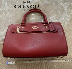 COACH ショルダーバッグ 2way ハンドバッグ 赤　半額以下