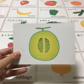 野菜と果物の断面図カード　26枚　ハンドメイド