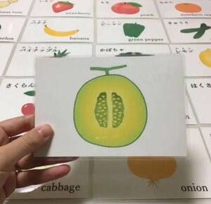 野菜と果物の断面図カード　26枚　ハンドメイド