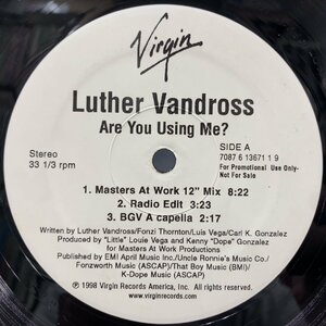 LUTHER VANDROSS / ARE YOU USING ME? (Promo) 12inch Vinyl record (アナログ盤・レコード)