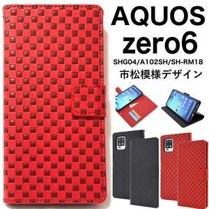 AQUOS zero6 SHG04/A102SH/SH-RM18 チェック手帳型ケース スマホケース