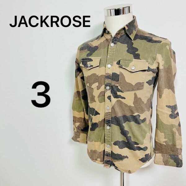 JACKROSE ジャックローズ　メンズ　長袖　シャツ　迷彩柄　古着　3サイズ