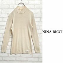 美シルエット NINA RICCI ニナリッチ モックネック リブニット レディース Mサイズ_画像1