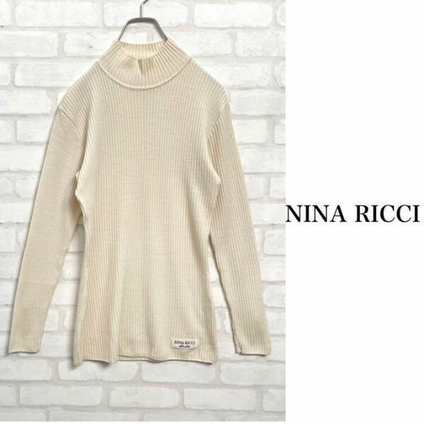 美シルエット NINA RICCI ニナリッチ モックネック リブニット レディース Mサイズ