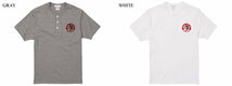 SPEED ADDICT TRADE MARK ヘンリーネック T-shirt GRAY L/霜降りグレー杢healthknitヘルスニットtwon moonトゥームーンavirexアビレックス_画像2