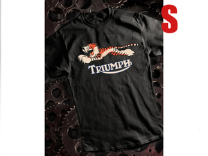 METRO RACING TRIUMPH TIGER T-shirt BLACK S/メトロレーシング トライアンフタイガーtシャツ黒tr5トロフィーtr7デイトナスピードトリプル