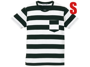 PRISONER BORDER POCKET T-shirt BLACK×WHITE S/ボールドボーダーポケットtシャツしましまアメカジプリズナープリズン囚人カートコバーン