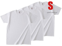 FRUIT OF THE LOOM 日本人向け仕様 Tシャツ 3pc SET WHITE S/白ホワイトパックtpacktee無地tアメリカ綿usacottonクルーネックcrewneck半袖_画像1