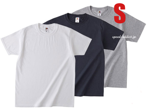 FRUIT OF THE LOOM 日本人向け仕様 Tシャツ 3pc SET WHITE + BLACK + GRAY S/crewneckアメカジラギット定番半袖パックtpacktee無地tパック