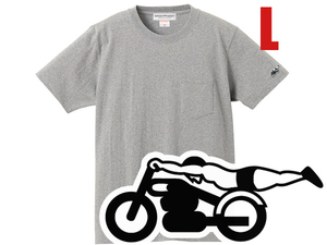 SUPER HEAVY WEIGHT 袖スピードアディクト POCKET T-shirt GRAY L/霜降り杢グレー厚手ポケtワンポイントcamberキャンバーマックスウェイト