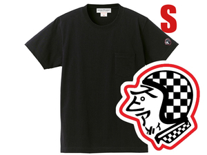 SUPER HEAVY WEIGHTsSPEED ADDICT TRADE MARK POCKET T-shirt BLACK S/ чёрный толстый ткань одноцветный poketee вышивка нашивка hanes beefy разделение nz говядина .-