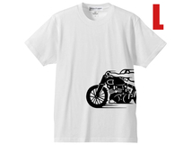 スピードアディクト サイドプリント T-shirt WHITE L/白ホンダカワサキヤマハスズキ陸王メグロラビットスクーターサニトラハコスカミゼット_画像1