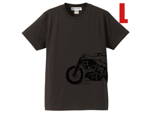 スピードアディクト サイドプリント T-shirt CHARCOAL L/triumphトライアンフサンダーバードt100t120t140tr6タイガーハーレーチョッパー70s