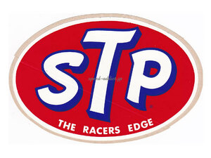 70's VINTAGE STP Sticker THE RACERS EDGE 80mm×115mm/レースレーシングモーターオイルカンパニーデカールシールカストロールmooneyes