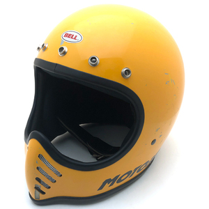 送料無料 BELL MOTO3 YELLOW 60cm/ベルモト3ビンテージヘルメット黄イエローvmxオフロードフルフェイスヘルメットmoto starmoto4sシェル70s