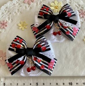  hand made Lolita roli.ta Cherry hair clip 24 cat pohs postage included 