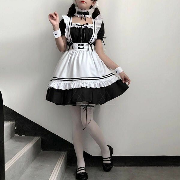 メイド服 コスプレ ゴスロリ　コスチューム セクシー 可愛い かわいい ワンピース XL