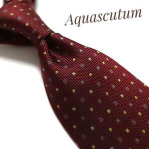 Aquascutum アクアスキュータム ネクタイ ブランド 赤系 シルク 2413
