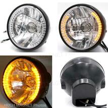 バイク 汎用 レンズ径 145mm マルチリフレクター ヘッドライト LED ウィンカー デイライト H4バルブ 社外 カブ TW200 インボイス対応_画像9