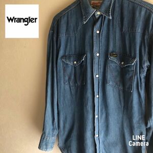 Wrangler 70s 白タグ ラングラー ウエスタンシャツ カウボーイ デニムシャツ