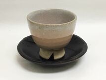 茶道具 古物品 煎茶碗 揃 萩 茶托5枚組_画像10