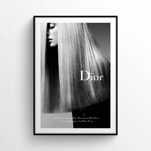 【最終値下】ポスター インテリア Dior ディオール 海外限定 モノトーン 高級 エレガント 英字 フレーム A3 A2 B2