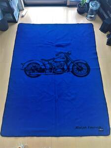  ultimate beautiful goods * extra-large stamp 143x200cm* masterpiece blanket rug [ waste number / hard-to-find ]RALPH LAUREN meat thickness blanket & american bike * graphic *RRL
