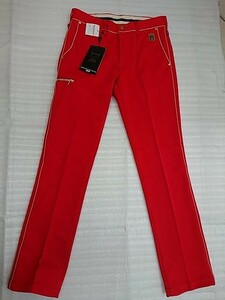 新品! EDWIN GOLF SHOECUT ZIP TROUSER KG512Z 赤 (M) パンツ