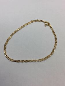 K18 yellow gold 1.5mm width screw bracele 16cm lady's M