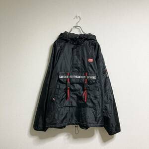 00s ECKO UNLIMITED エコーアンリミテッド デザイン フードジャケット パーカー ブラック - Size 16