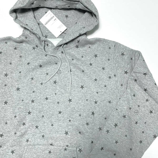 21AW新品3☆uniform experimentスター柄STAR SWEAT HOODIEフーディL星柄SOPHスウェットfragment designパーカーFRGMT藤原ヒロシFCRB灰24AW4