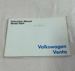 VW Volkswagen Vento 94' ヴェント 取扱説明書