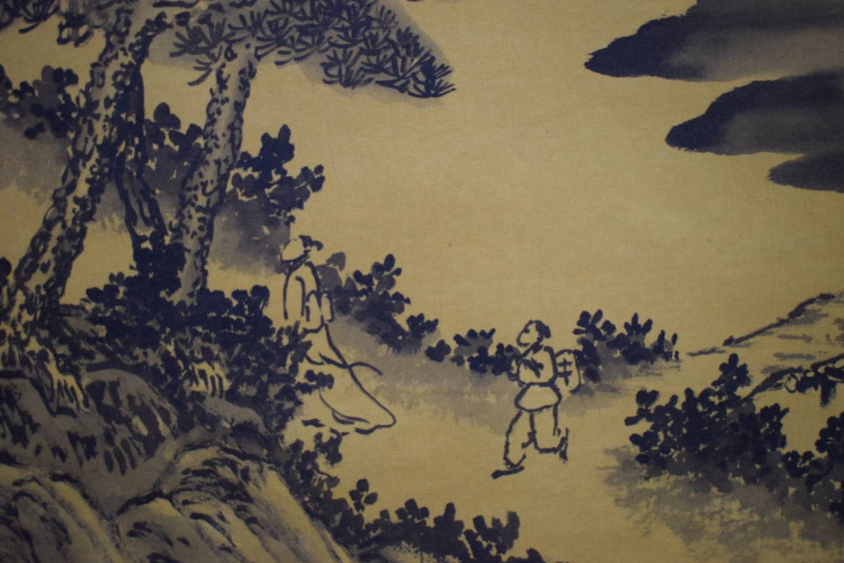 [Authentique] // Wang Pu/peinture de paysage/peinture chinoise/parchemin suspendu Hoteiya HJ-836, Peinture, Peinture japonaise, Paysage, Vent et lune