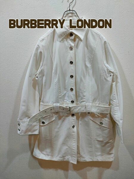 BURBERRY LONDON コート　銀ボタン　ホワイト　トレンチ