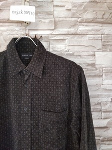 men's D684 SIMPLE LIFE シンプルライフ 総柄 長袖 コーデュロイシャツ M ブラック系 