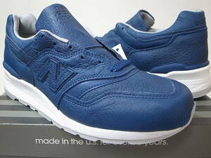 【送料無料 即決】NEW BALANCE USA製 M997BIS 26.5cm US8.5新品オールレザーモデル NAVYバイソンレザーBISON LEATHER紺x白 アメリカ米国製