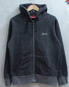 【中古品】Supreme ‘Script Heather Zip Up Hoodie’霜降り ジップアップ パーカー スクリプトロゴ 黒 ブラック シュプリーム XL