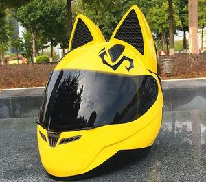 * new arrival *NITRINOS off-road cat ear full-face helmet man and woman use original design black M-XXL size selection possible yellow XXL