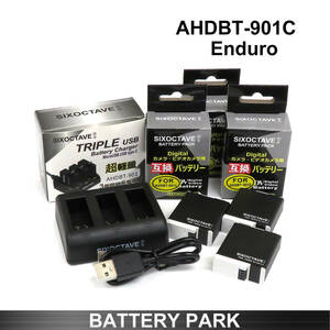GoPro HERO9 HERO10 HERO11 BLACK 対応互換バッテリー3個 ADBAT-011 Enduro AHDBT-901C と対応互換充電器 CHDHX-101-FW
