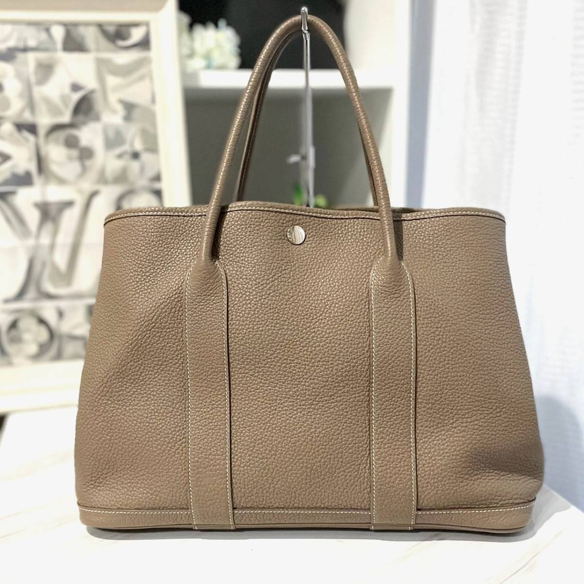 エルメスHERMESエトゥープ ガーデンパーティMM36 トートバッグ 激安