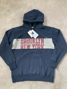 ☆新品 Champion パーカー ネイビー BROOKLYN NEW YORK チャンピオン Mサイズ 裏起毛 未使用 タグ付き 正規品