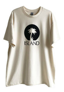 即決【海外買付/新品】island Records レーベルロゴ Tシャツ/XLサイズ/ナチュラル/Bob Marley/レゲエ/DUB/レア/GILDAN/激レア (luz.is.t.n)