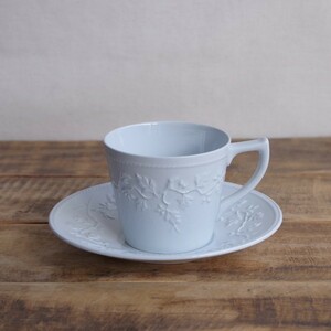 スポード アレナイト コーヒーカップ ソーサー Spode Alenite グレー #230118-1~4 アンティーク イギリス ビンテージ 食器 陶器 レリーフ