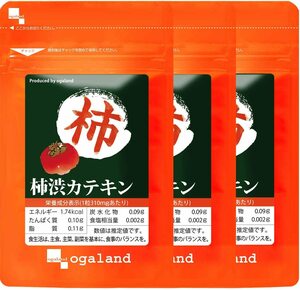 少しワケあり ☆ 送料無料 ★ オーガランド 柿渋カテキン(約3ヶ月分)サプリメント ☆ 約1ヶ月分×3袋セット